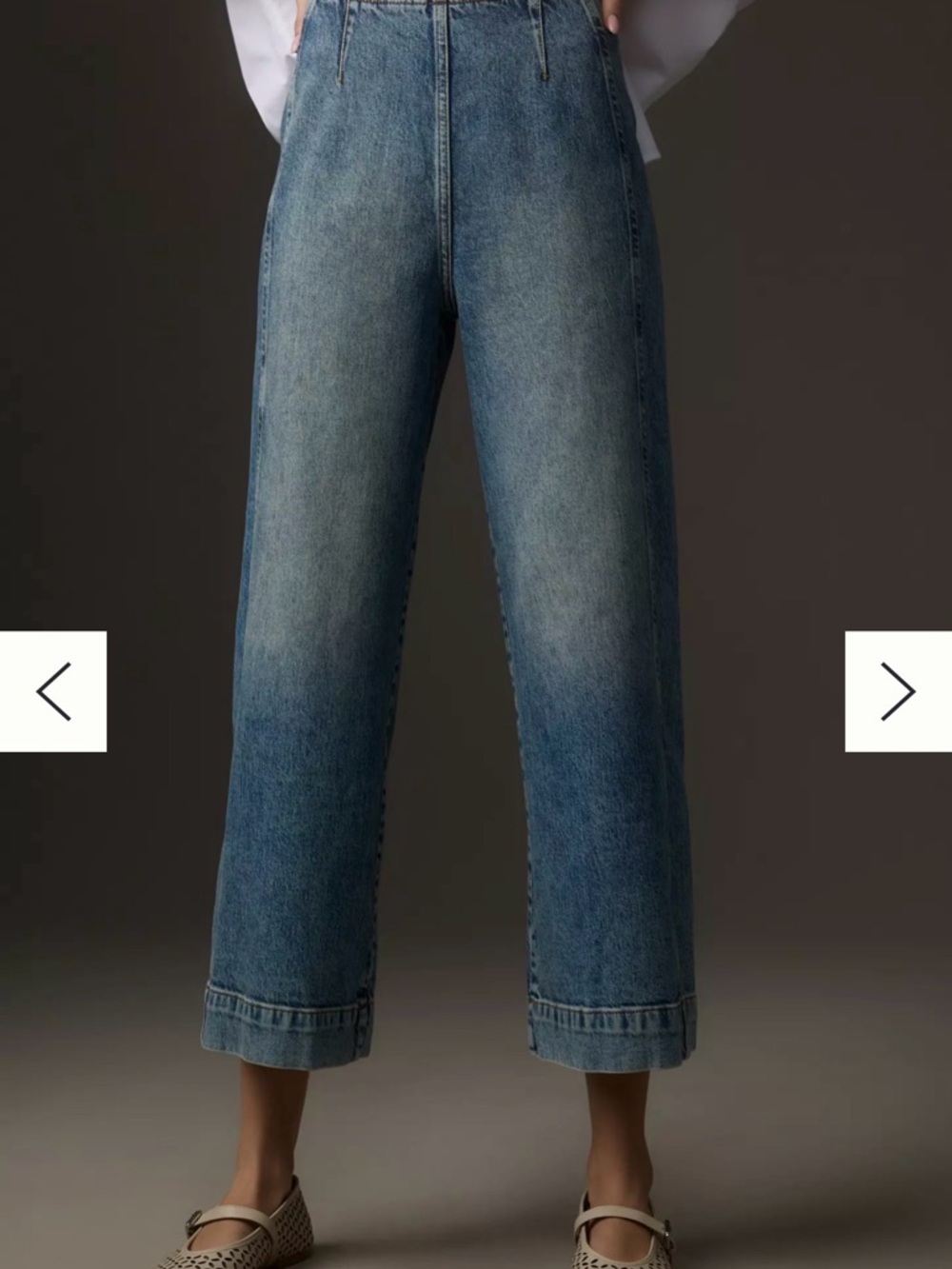 Pilcro Kick Mid-Rise Crop Wide-Leg Jeans NWOT - Picture 4 of 6